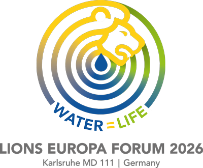 Lions Europa Forum 2026 Logo | Water = Life, Karlsruhe MD 111 Germany