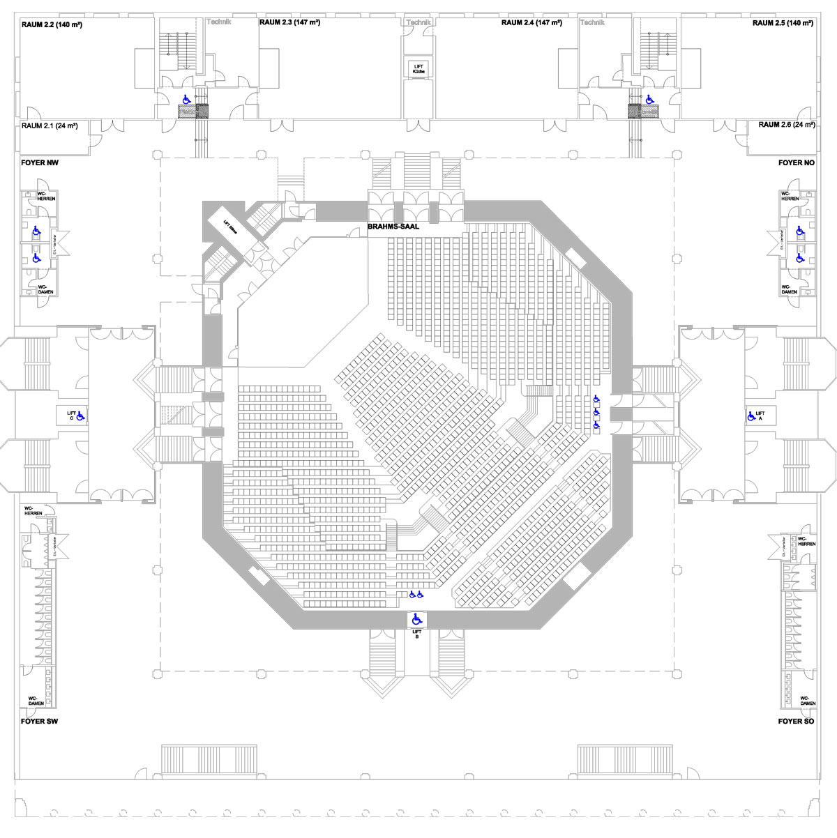Stadthalle Karlsruhe OG Grundriss