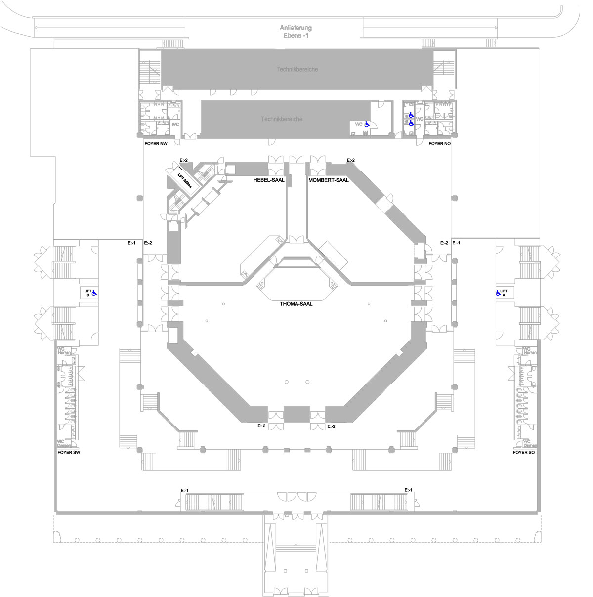 Stadthalle Karlsruhe UG Grundriss